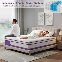 12/14 Inch Twin Full King Queen Mattress in a Box Gel Memory Foam Pocket Spring