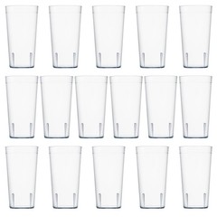 US Acrylic Cafe Plastic Reusable Tumblers (Set of 16) 20-ounce Water Cups in …
