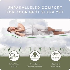 Cooling Bamboo Mattress Topper for Back Pain Relief,8-20″Deep Pocket for Bedroom