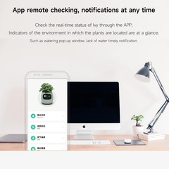 Smart Flowerpot, Intelligent Planter, Multiple Expressions, 7 Smart Sensors & Ai