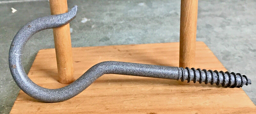 Screw in 4 1/4″ Ceiling Wall Hook Iron silver Hanging Plants Decorations New FS