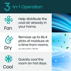 Hisense 3-in-1 Portable Smart Air Conditioner Grey WiFi 10,000-BTU 450-sq. ft.