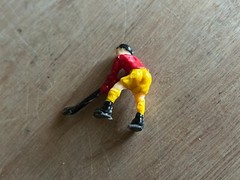 Hockey Player Toy Figurine Cake Topper Lot Mini Figure Unbranded Vtg 6 pc Set