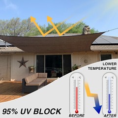 Outdoor Sun Shade Sail Rectangle Brown Canopy Cover UV Blcok Garden Patio Pool