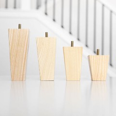 Square Furniture Legs, Set of 4, 3 4 5 6 8 10 12 inch Ash Wood Feet Replacement