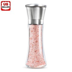 Premium Stainless Steel Salt and Pepper Grinder Shaker Mill Vintage Glass Bottle
