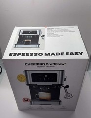 Chefman CraftBrew Espresso Machine, 15-Bar Pump Digital Espresso Maker w/Steam W