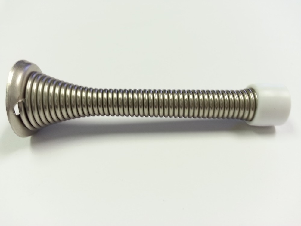 Spring Door Stop Heay Duty Satin Nickel 3-3/4″
