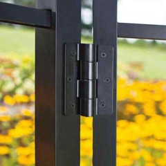 Gate Hinge 3.125 in. x 4.875 in. Aluminum Black Standard Butterfly 2-Pack