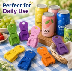 6-Pack Can Lids & Tab Openers – Colorful Drink Covers for Soda, Beer & Camping