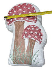 Mushroom Shaped Embroidered Throw Pillow – Fall Decor Pillow 15.5 in X 8in