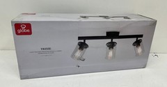 Globe Electric 24 in. Trixie 3-Light Track Light Bar Matte Black Seeded Glass