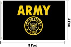US Army Crest Flag United States Military Banner Polyester 3×5 Ft Black Flags