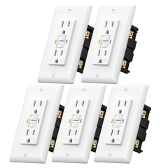 DEWENWILS 5-Pack GFCI Outlet 20Amp, Outdoor Weather-Resistant(WR), White