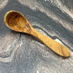 10″ Olive Wood Ladle Handmade in Tunisia, Gorgeous Unique Wood Characteristics