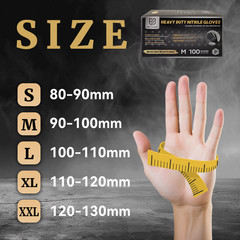 Heavy Duty 8 Mil Black Nitrile Disposable Gloves Raised Diamond Texture