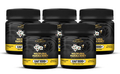 FREZZOR NEW ZEALAND MULTIFLORAL MANUKA HONEY Cold & Flu Symptom Relief 5 Jars