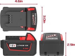 NEW 2 Pack 6.5AH For Milwauk 18V 6.0Ah Battery M18 XC 6.0 48-11-1860 48-11-1850