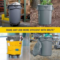 Rubbermaid Commercial Fg261000red Brute(R) 10 Gal Round Trash Can, Red, None,