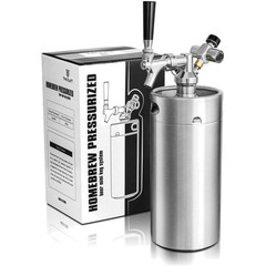 Stainless Steel 128oz Mini Keg with Updated CO2 Regulator – Fresh Beer Anytime