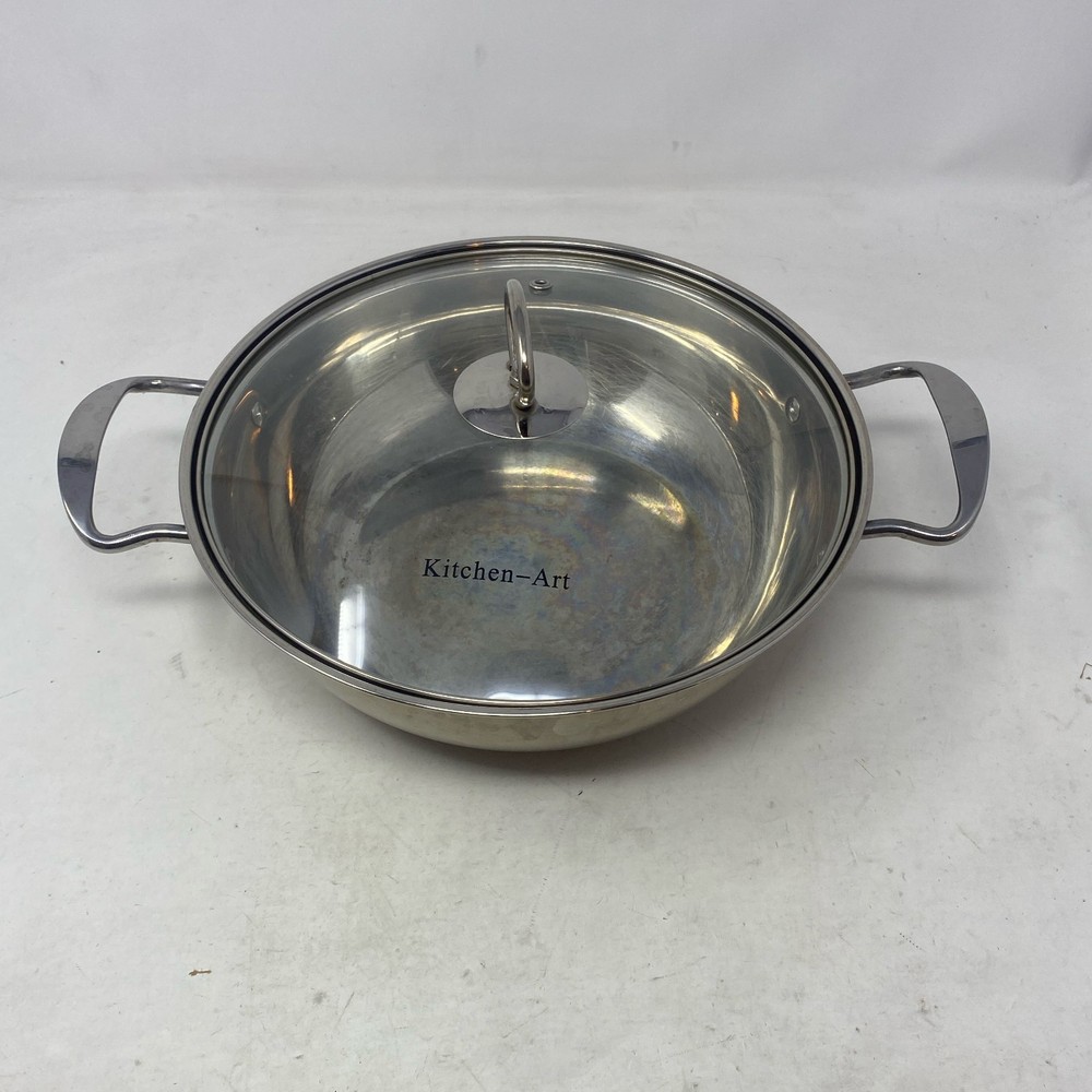KitchenArt Artist Premium Stainless Wok w/ Lid, 12in, Silver