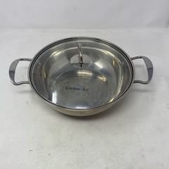 KitchenArt Artist Premium Stainless Wok w/ Lid, 12in, Silver