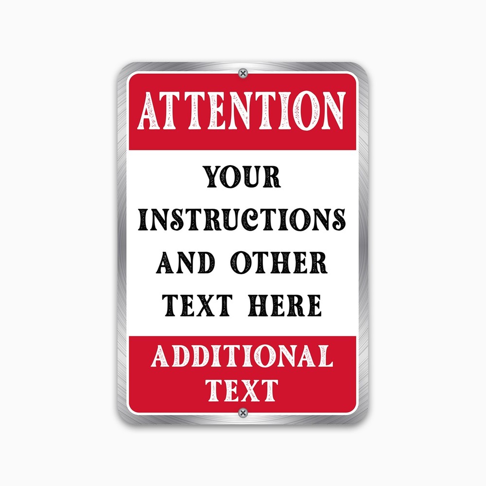 Customized With Your Custom Text New Personalized Aluminum Metal Sign 8 x 12″