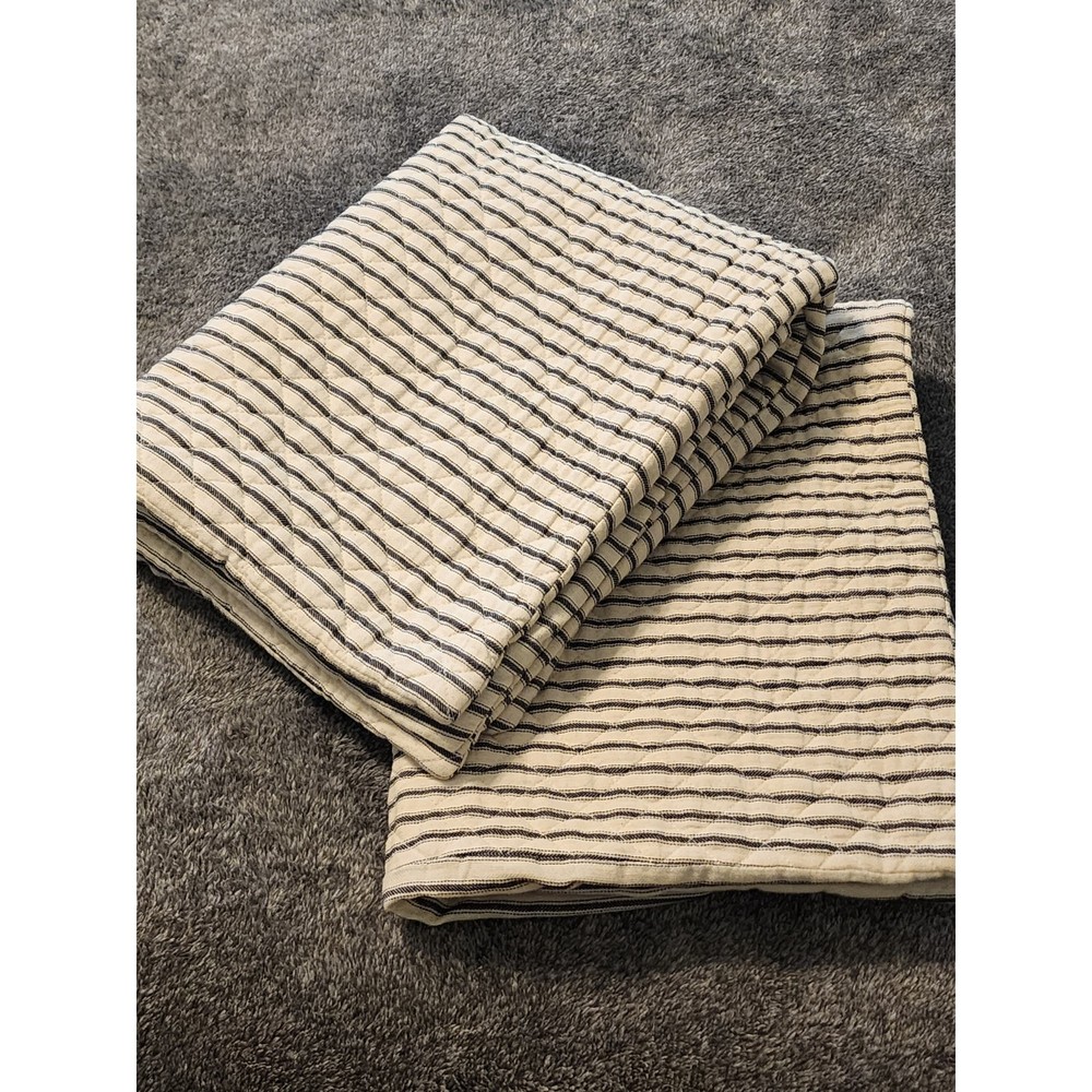Taylor Linens Bergen Stripe Quilted Standard Pillow Shams, two shams