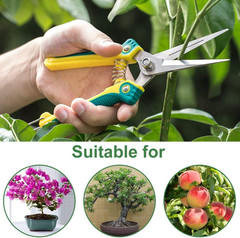 Pruning Scissors, Professional Garden Shears – Straight Stainless Steel Blades –