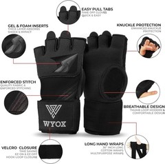 Gel Boxing Hand Wraps Inner Gloves for Men & Women, 80cm Quick Wrist Straps,