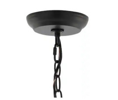 Glendale 6.75 in. 1-Light Black/Clear Outdoor LED Pendant Farmhouse Open Box
