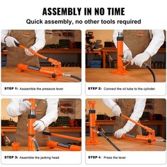 20 Ton Portable Hydraulic Jack Kit with 4.6ft Hose & Case