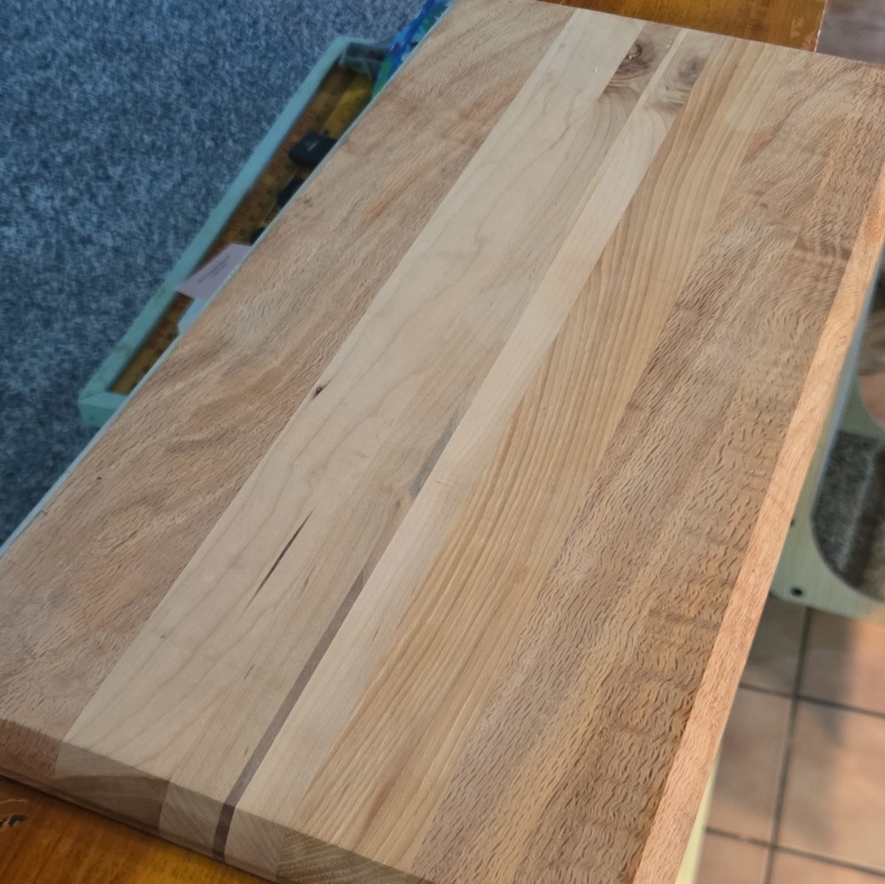 Large Reversible Rectangular Striped Wood Cutting Board, Modern, 16-20 in
