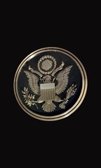 Seal of the United States Plaque – 8.5″ Round Patriotic Eagle Wall Art