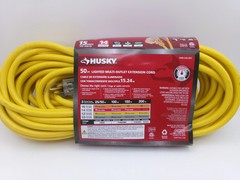 Husky 50 Ft. 14/3 Medium Duty Indoor/Outdoor Extension Cord with Multiple Outlet