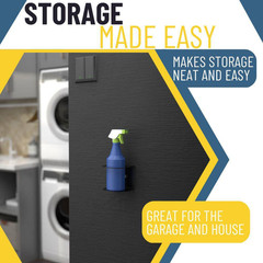 4.1 In. X 4.2 In. X 3.7 In. Black Steel Garage Wall Shelf Single Spray Bottle Ho