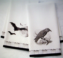 WILLIAMS SONOMA SPOOKY SOIREE KITCHEN TOWELS SET OF TWO 100% COTTON NEW WITH TAG