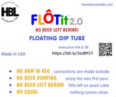 FLOTit 2.0 NO BEER LEFT BEHIND! Floating Dip Tube w/ Double Filter Inlet or DFI