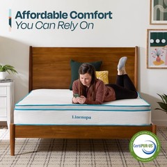 Linenspa 10 Inch Memory Foam and Spring Hybrid Mattress – Medium Feel – Bed …