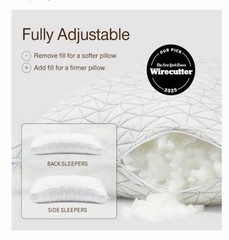 Coop Home Goods Original Crescent Adjustable Pillow, King Bed Pillows for…