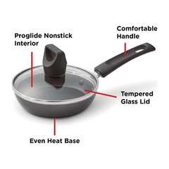 Easy Care Nonstick Cookware, Covered One Egg Wonder Fry Pan, 4.5 inch, Black
