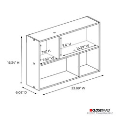 16.34 In. H X 23.98 In. W X 6.02 In. D Bleached Walnut Wood Mini Offset 4-Compar