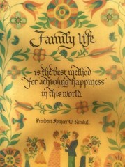 LDS Mormon Solid Wood Wall Plaque Family Life Spencer W Kimball Utah Folk Art