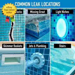 Pool Leak Detection Dye Kit 75+ Tests 2 Stainless Steel Precision Applicators