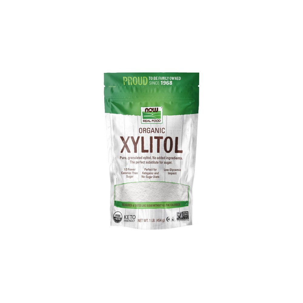 NOW Foods, Organic Xylitol, Pure with No Added 16 Ounce (Pack of 1), White