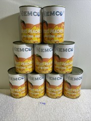 LOT of 9 Nemco Diced Peaches Natural Juice, 15oz EA , 07/09/2028. ( T791)