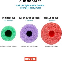 18 Pack Pool Noodles Assorted Foam 55In Long for Swimming Kids Adults