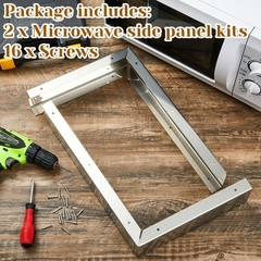 Stainless Steel Microwave Trim Kit 15.75×11 in for Built-in Microwave Side Pa…