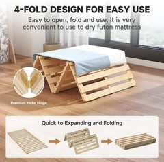 NAIZEA Japanese Tatami Mat, Foldable Tatami Bed Frame Twin Full Queen Floor Bed