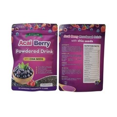 2 Packs FITGUM Acai Berry Drink w/ Chia Seeds 10 Sachets Easy Mix
